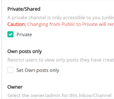 Restrict team or customers to viewing their conversations/posts only